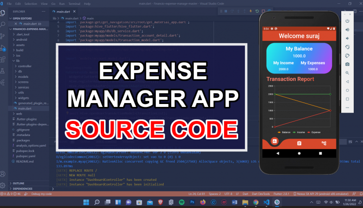 Flutter Expenses Management App with Source code for free