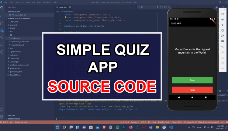 flutter Quiz App With Source Code for free