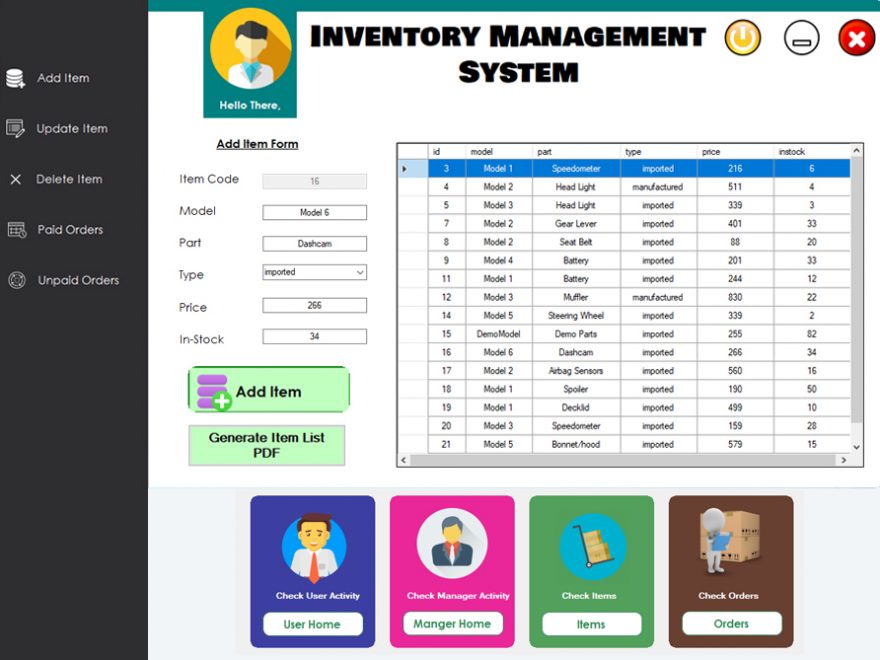 Inventory Management System in C# with Source Code for free freeprojectscodes