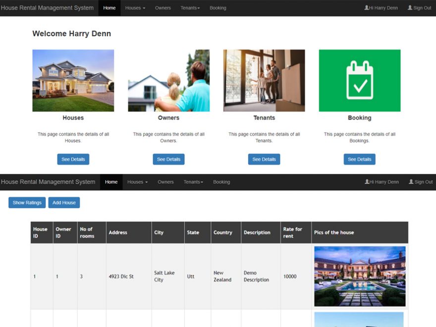 House Rental Management System in PHP with Source Code for free