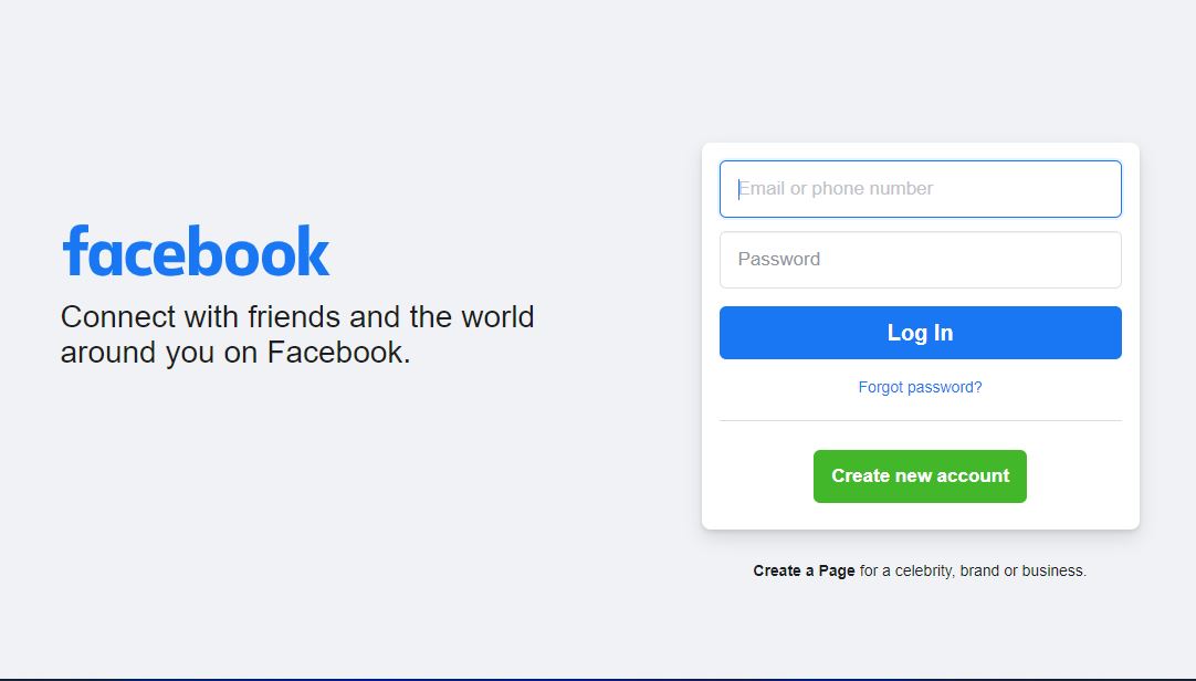 Facebook login page from html and CSS with source code 2022