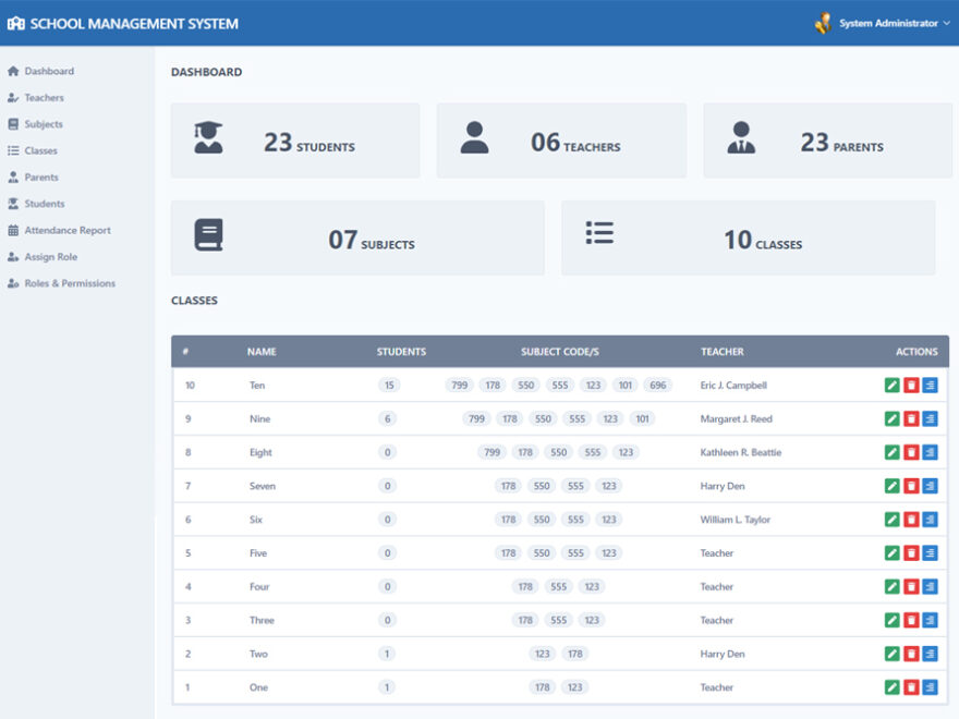 Laravel 9 school Management System with Source Code