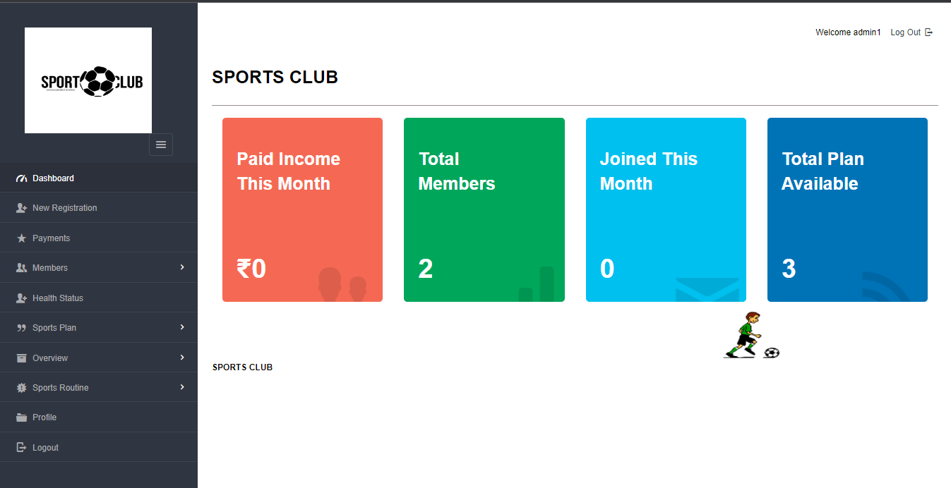 Sports Club Management System In php with code and report.