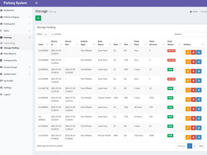 Parking Management System