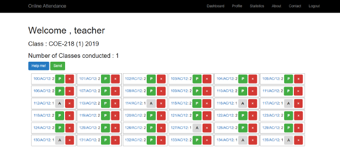 Online Student Attendance Management system in php with source code