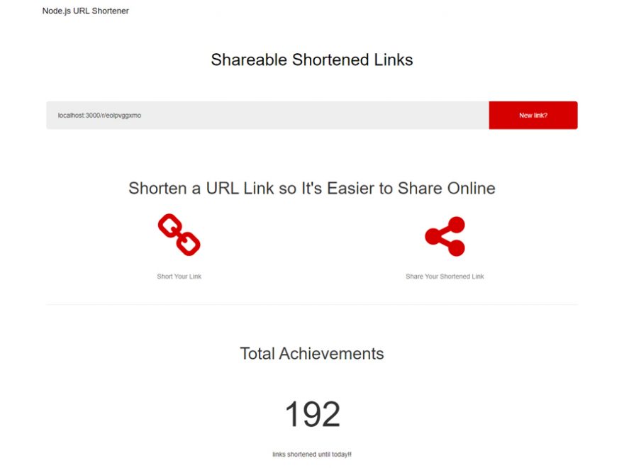 URL Shortener in NodeJS with Source Code free projects with source code