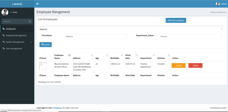 Employee Management System In Laravel With Source Code For Free